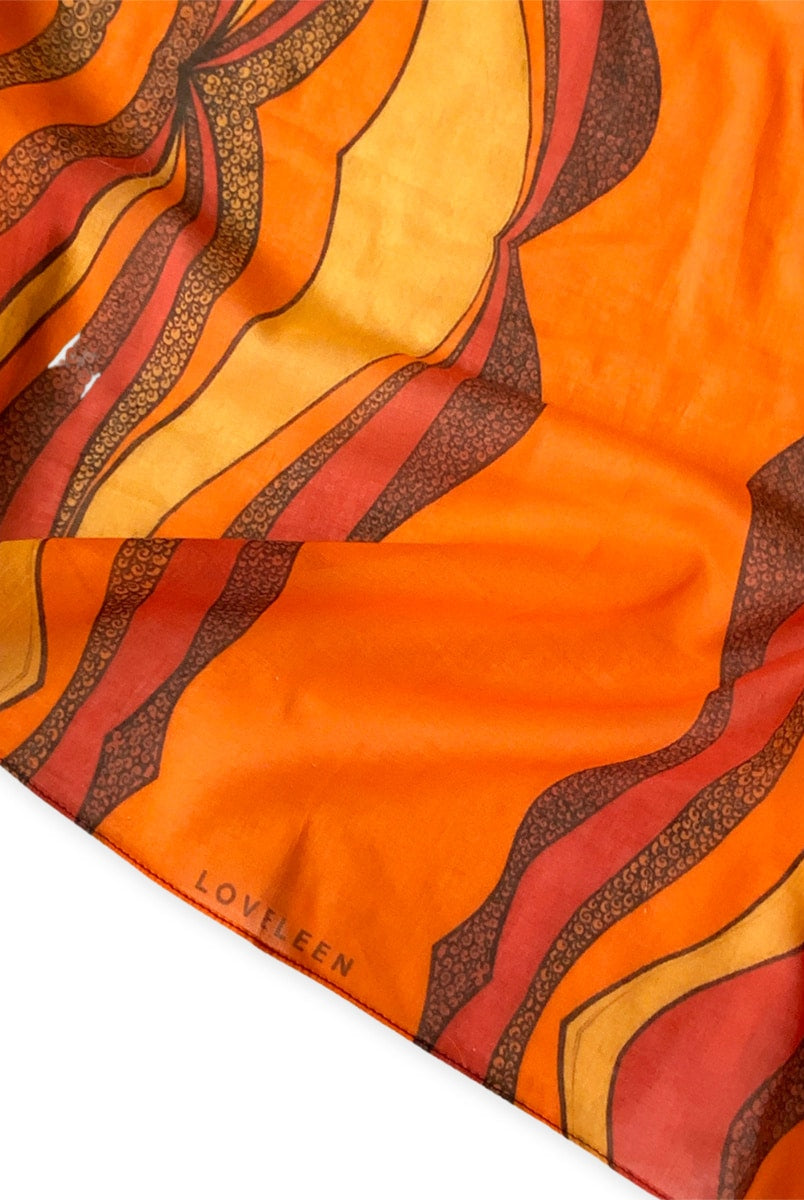 square sunset orange bandana