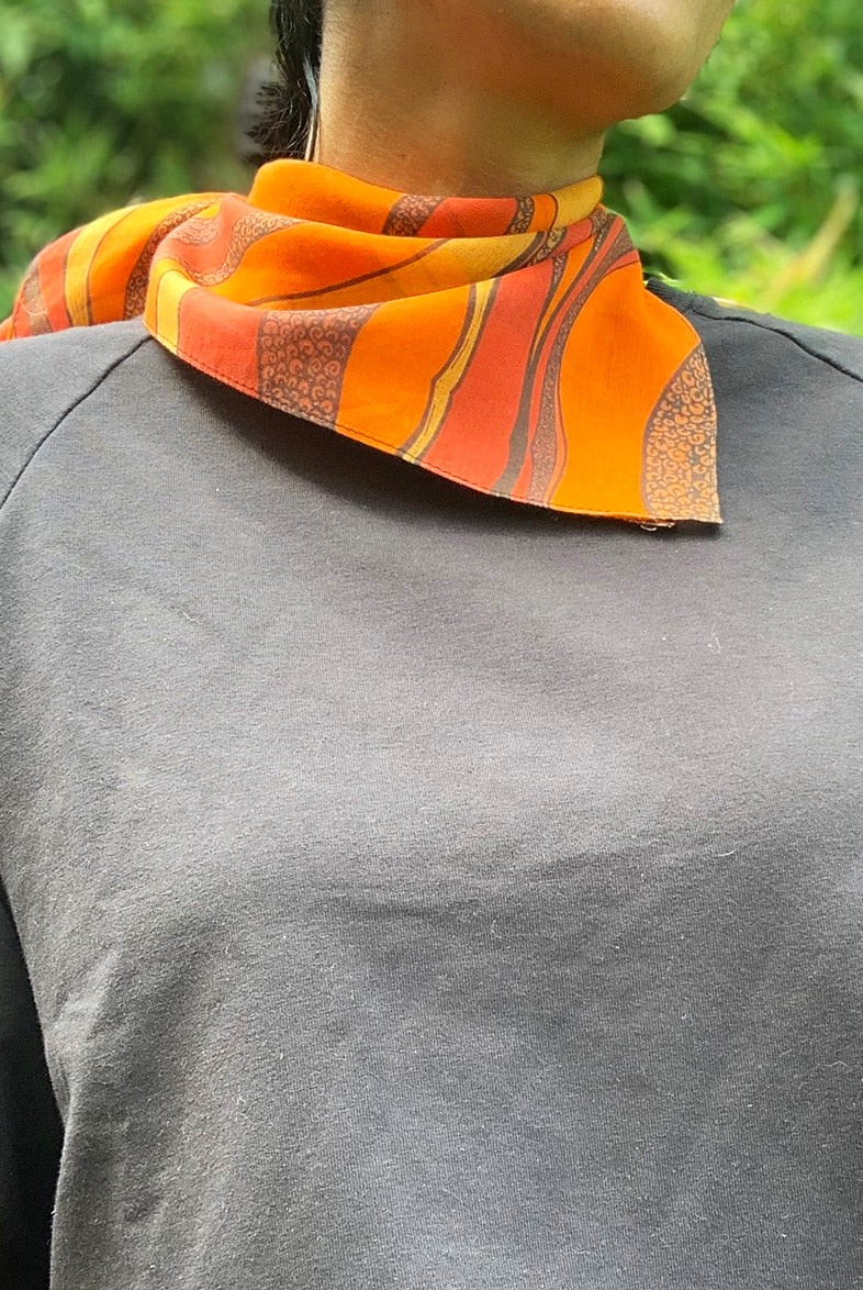 square sunset orange bandana