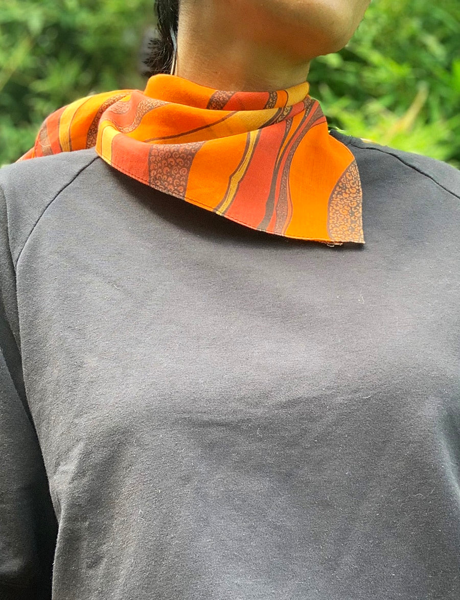 square sunset orange bandana