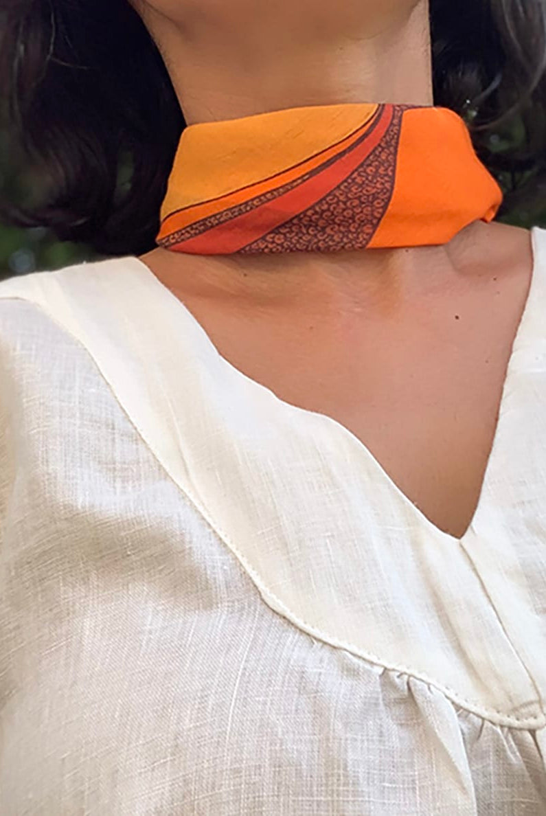 square sunset orange bandana