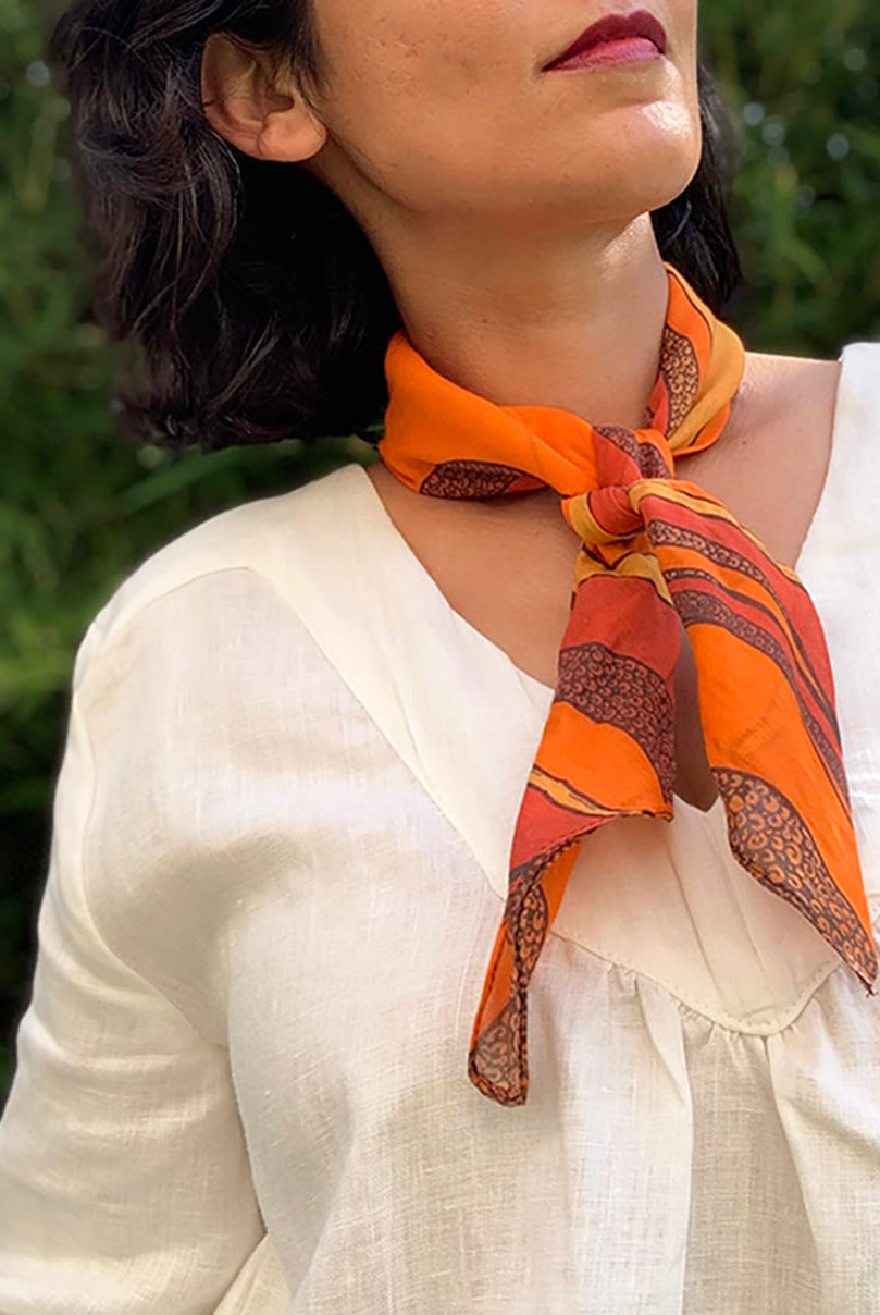 square sunset orange bandana