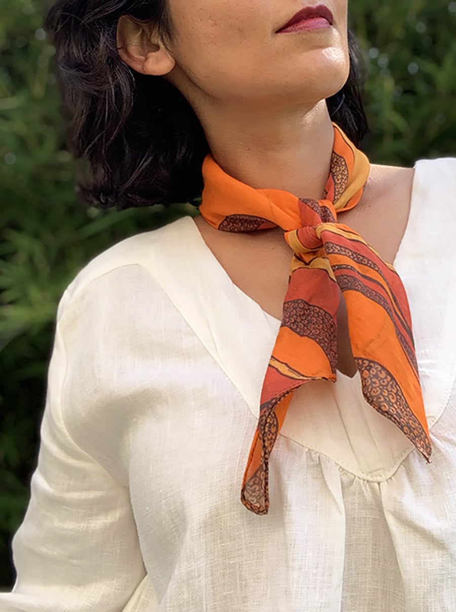 square sunset orange bandana