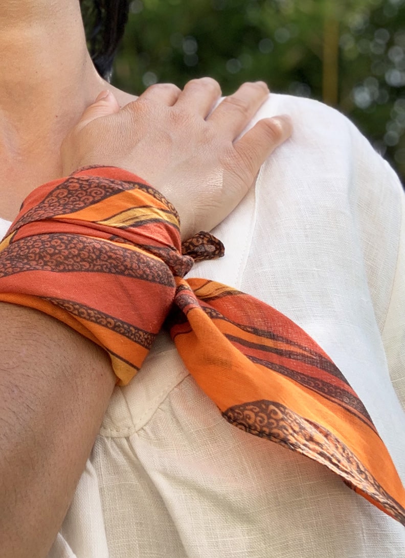 square sunset orange bandana