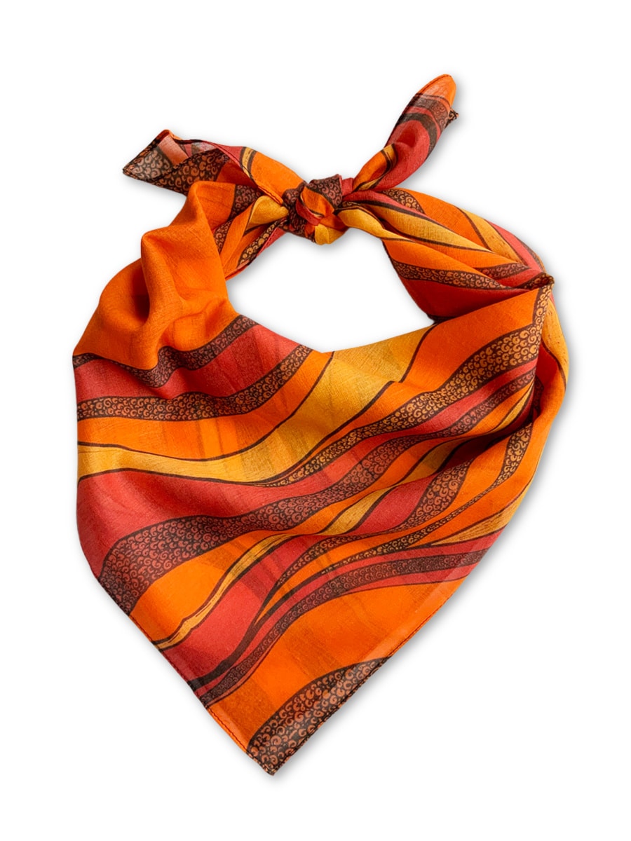 square sunset orange bandana