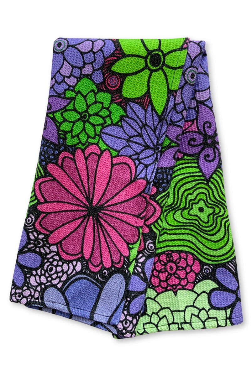tea-towels-Bloom-boldly-blue-green-pink-waffle