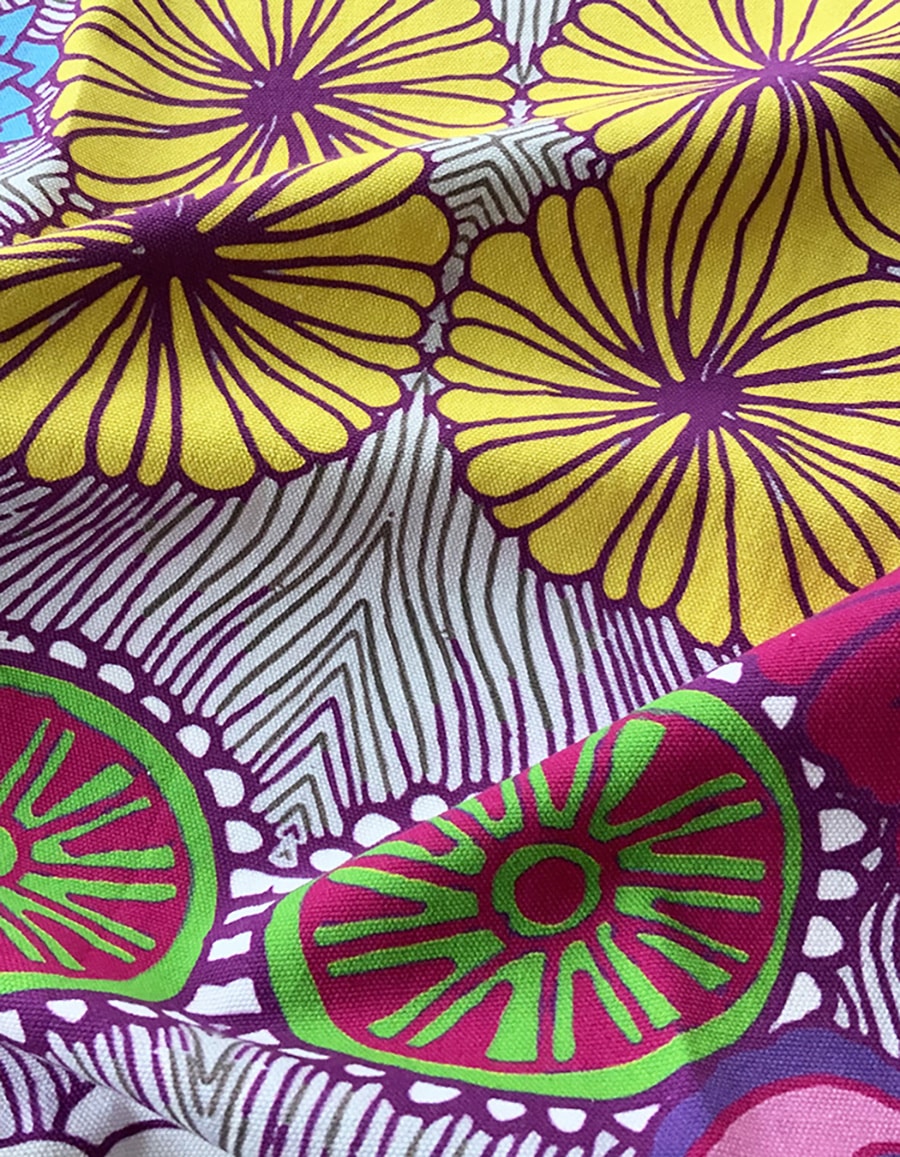 bright spring flower tea towel