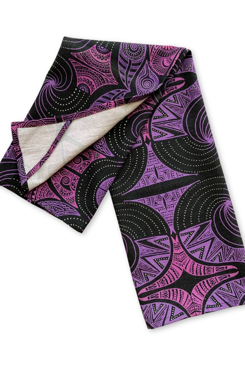 Tea-towel-black-purple-plain