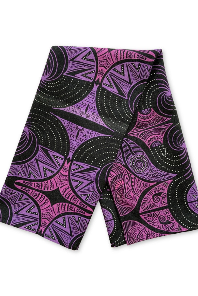 Tea-towel-black-purple-plain
