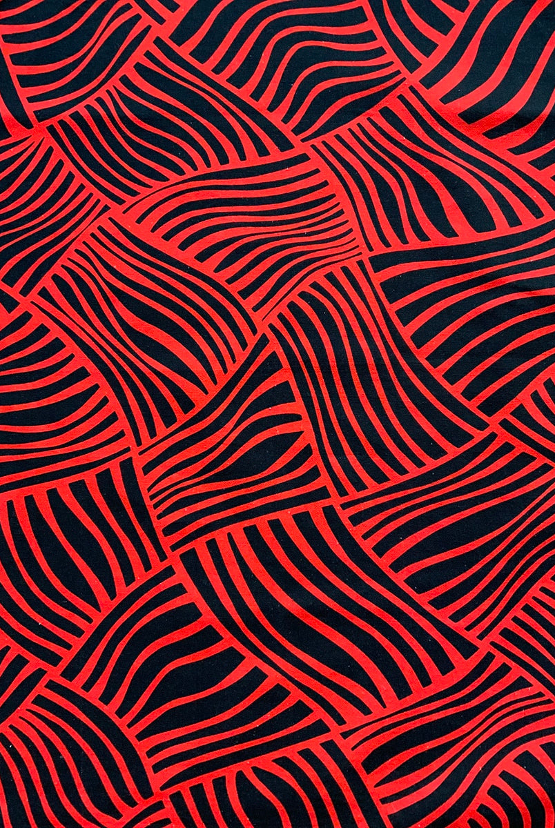 Tea-towel-plain-lines-red-black-pattern