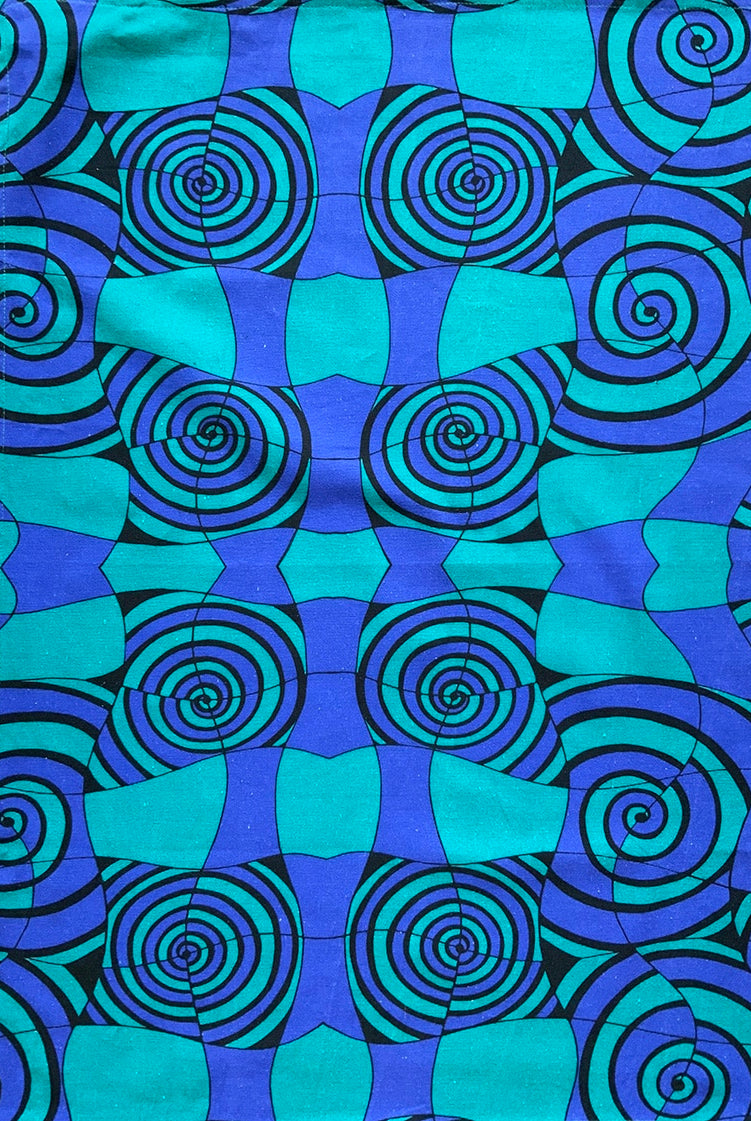 Tea towels-spirals-bluegreen-plain