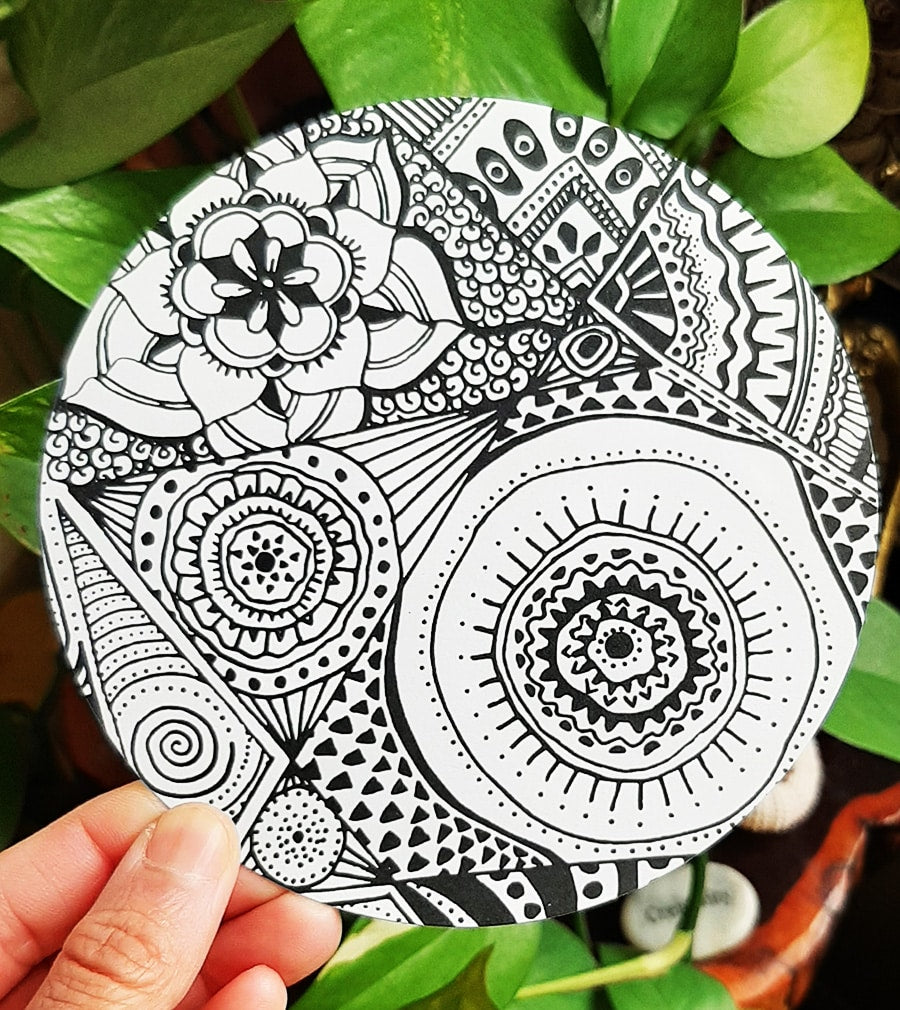 Flower doodle art card