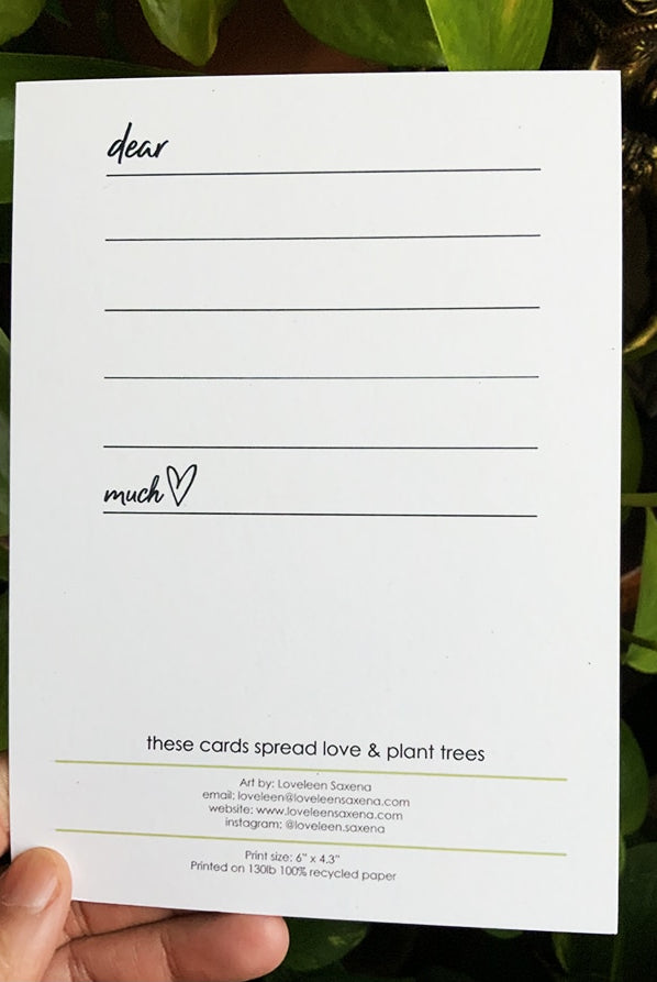 spread love and plant trees - doodle card