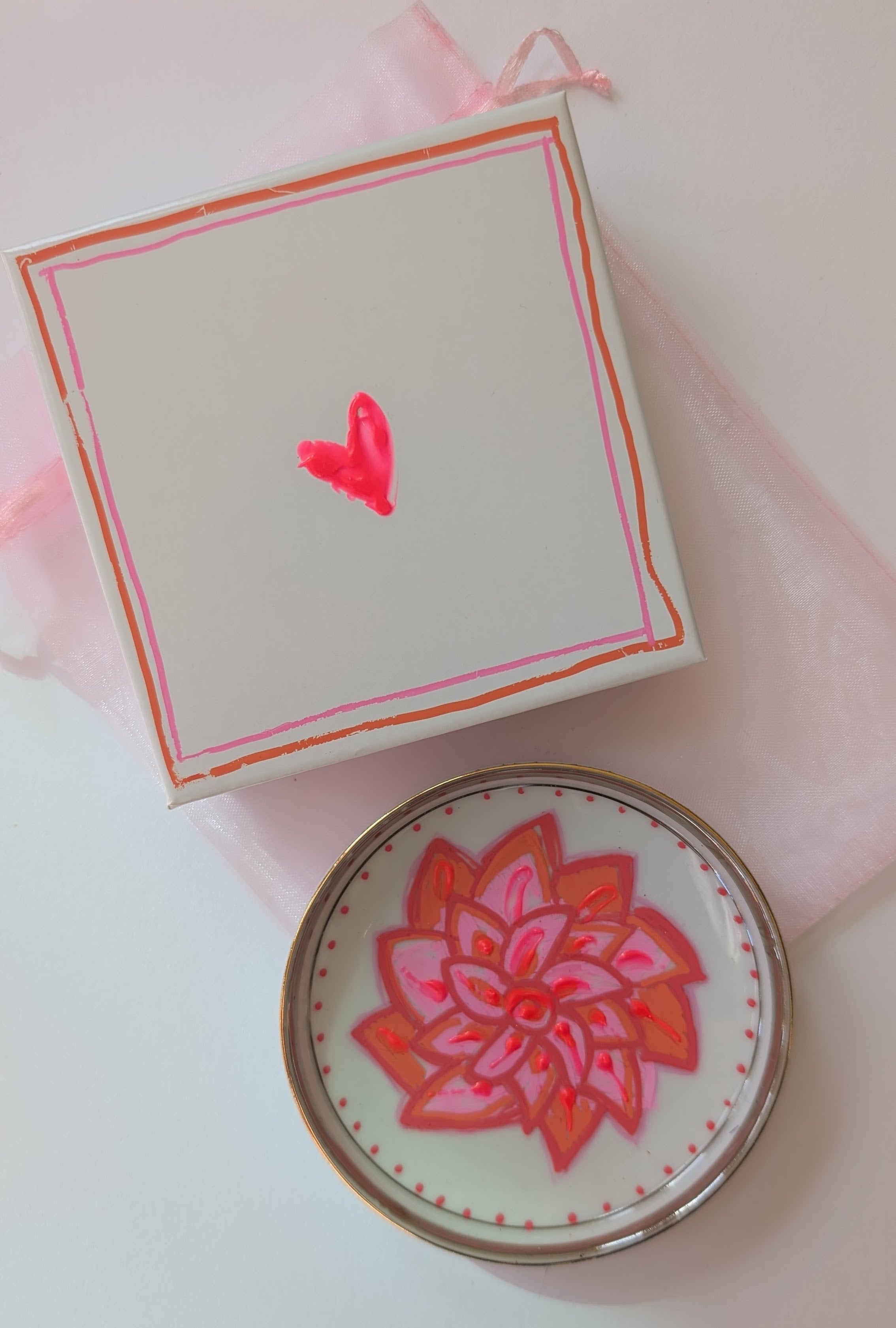 Lotus layers Vintage 3" Trinket Dish 2f