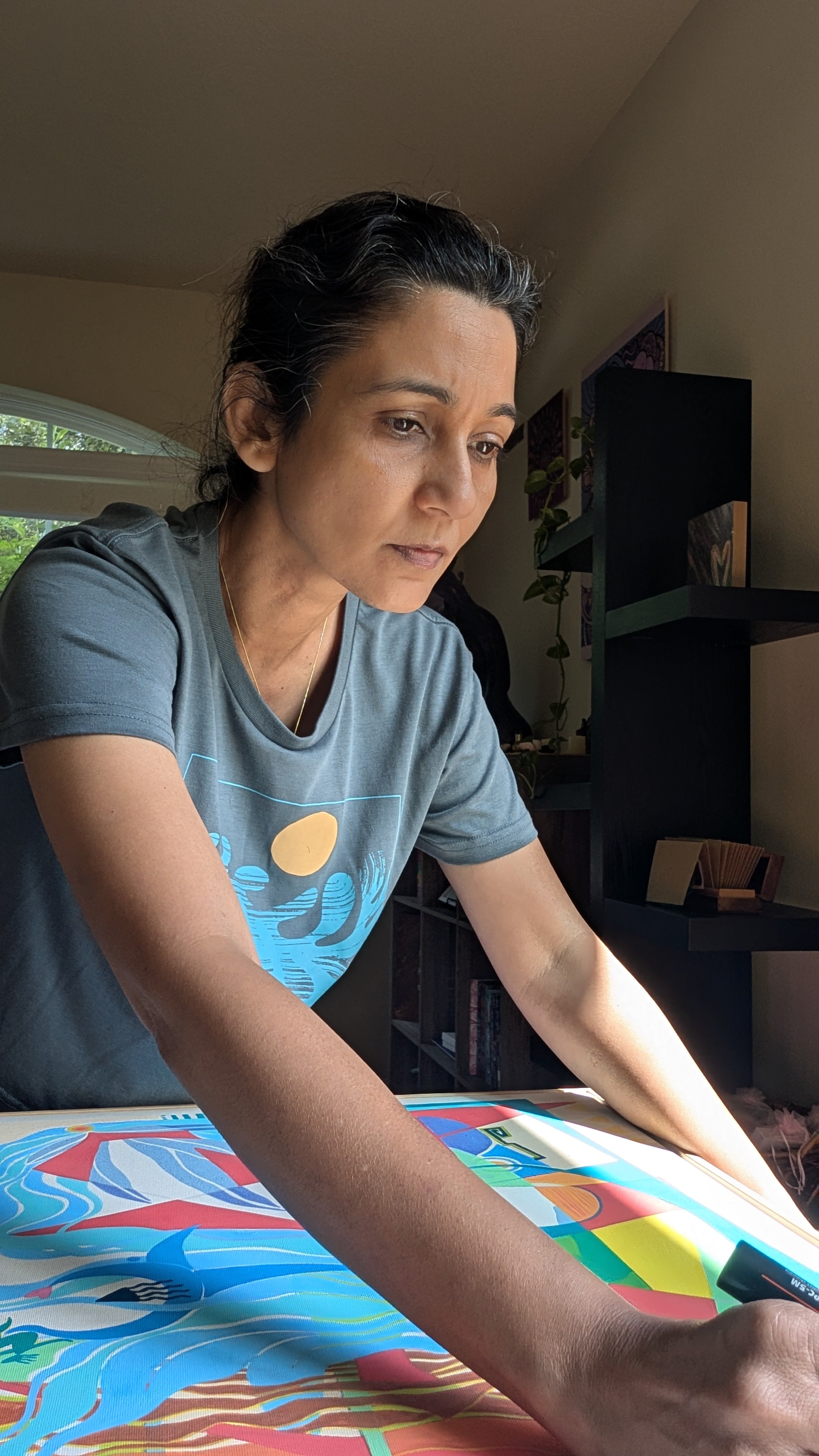 Turning Goodwill find into new art-BTS-4-by Loveleen Saxena 