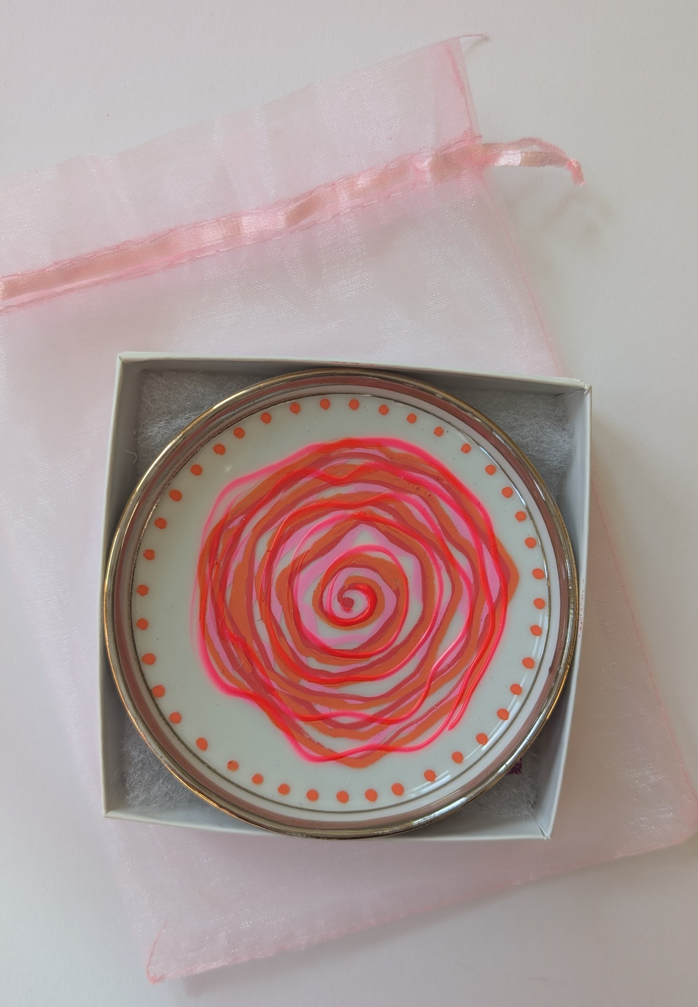 Spiral Rose Vintage 3" Trinket Dish 4a