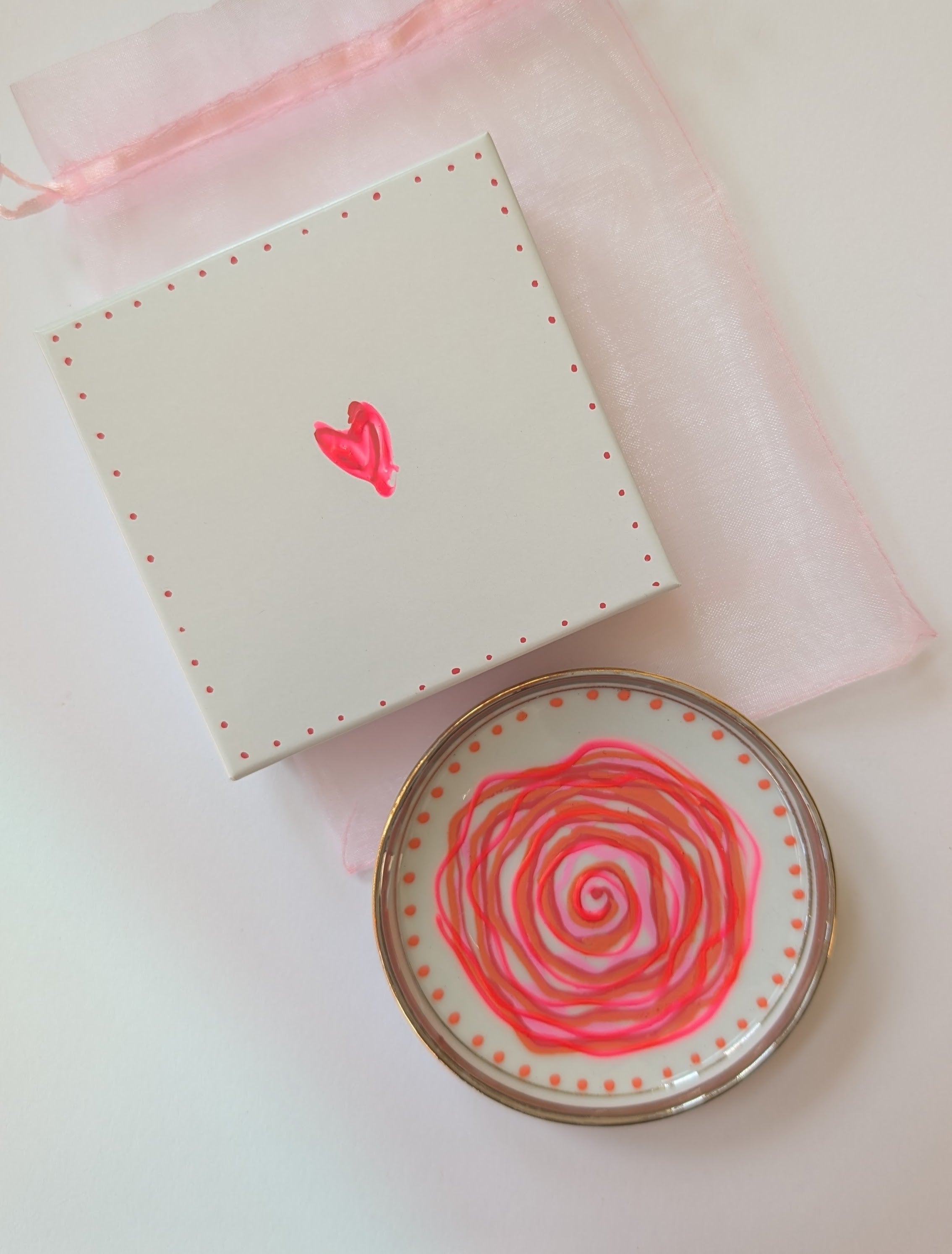 Spiral Rose Vintage 3" Trinket Dish 4b