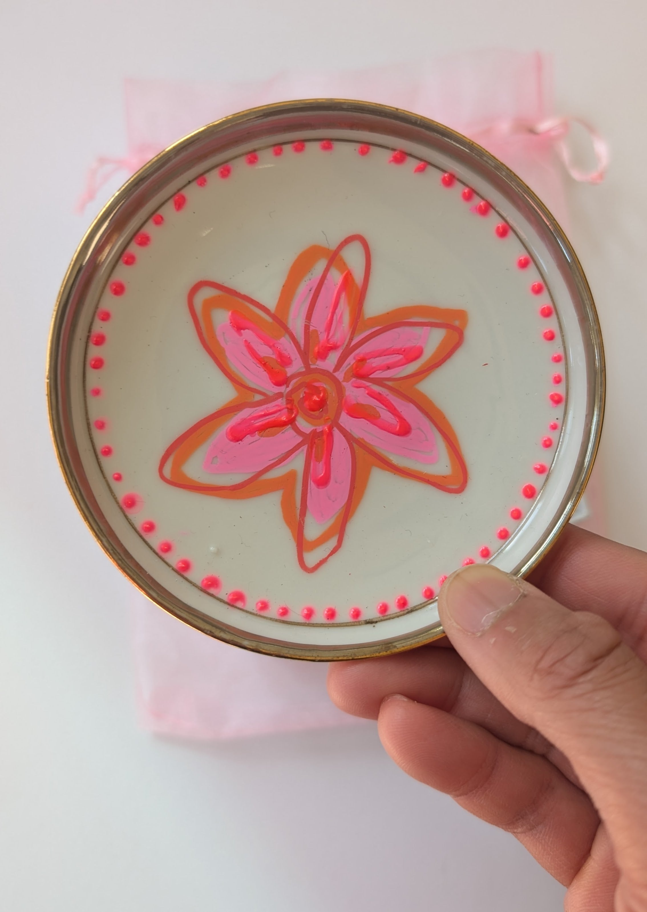 Star Flower Vintage 3" Trinket Dish 3