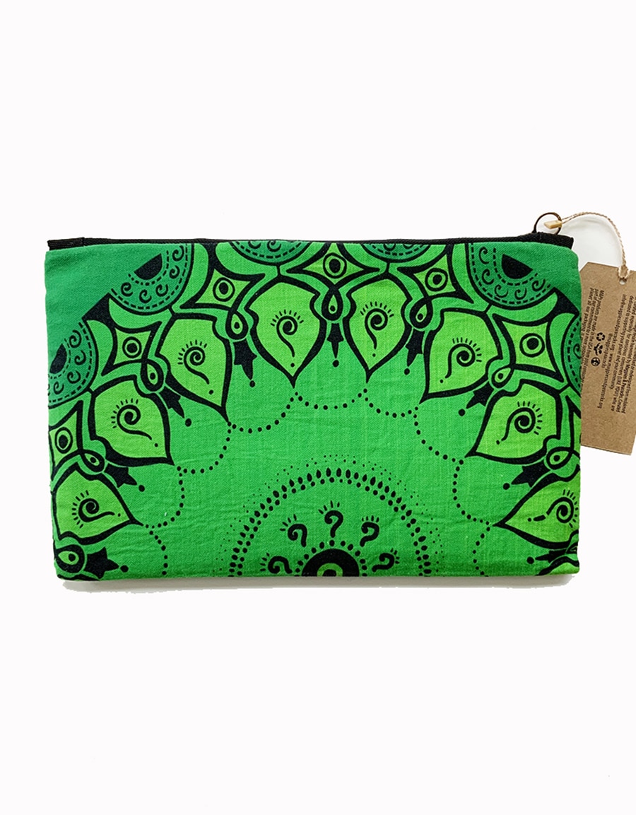 2-zip pouch-green mandala-1