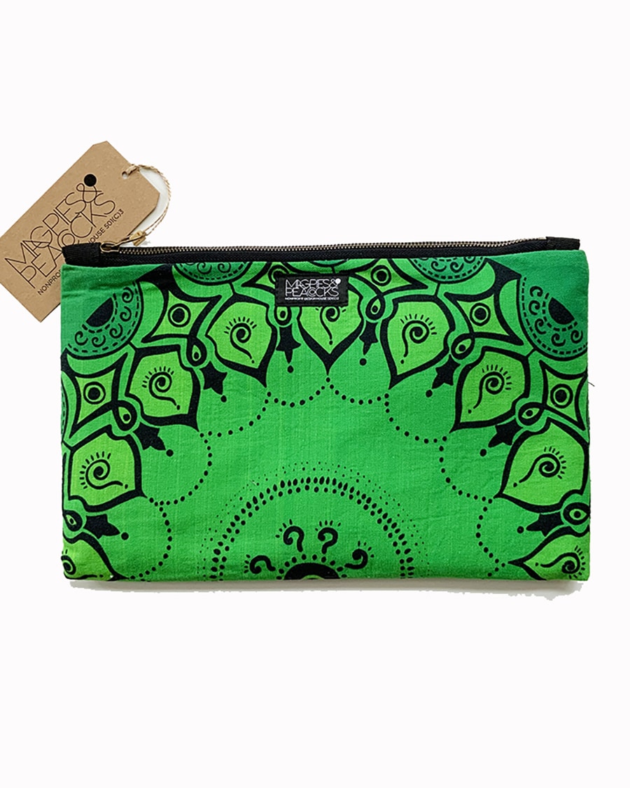 2-zip pouch-green mandala-3
