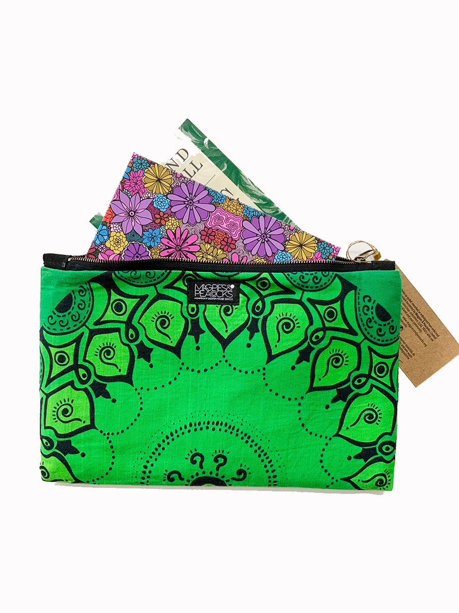 2-zip pouch-green mandala-4