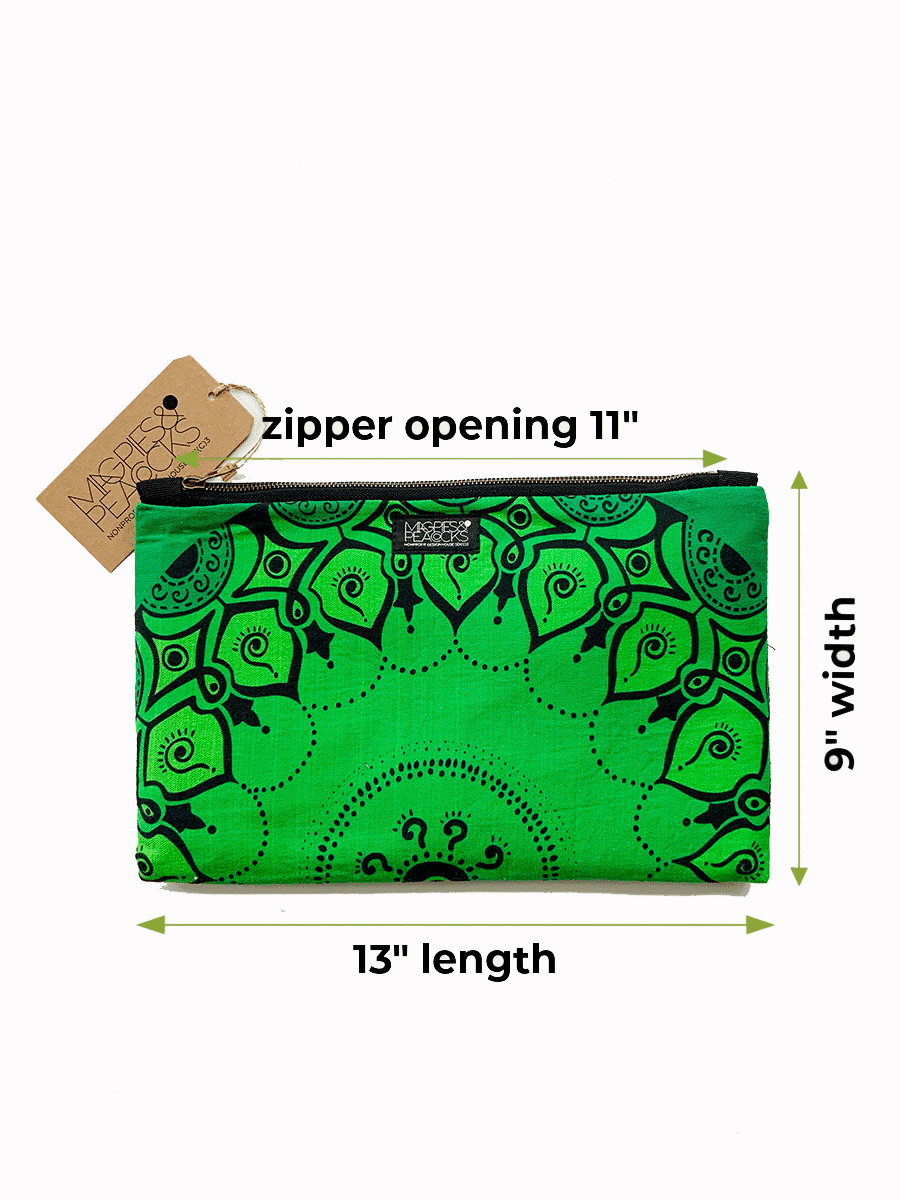 2-zip pouch-green mandala-5