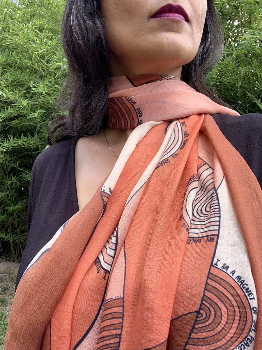 brown confidence quotes scarf