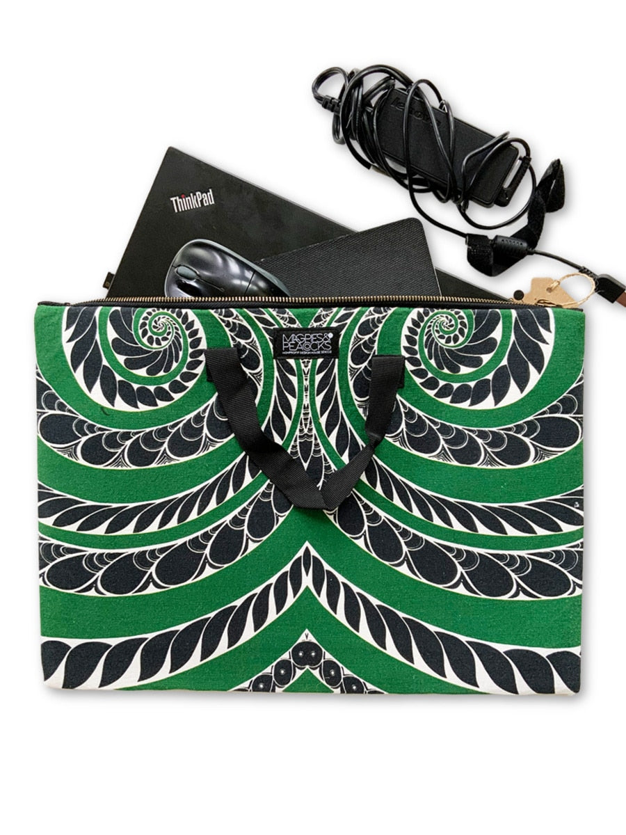 3-laptop bag-green-black-3