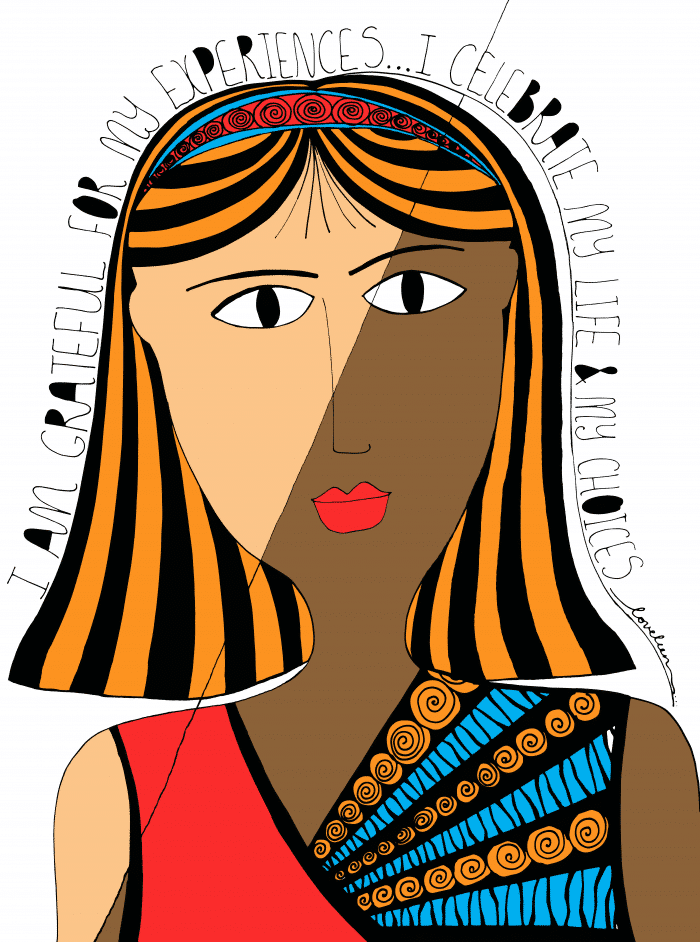 Orange Grateful for Experiences Art Print