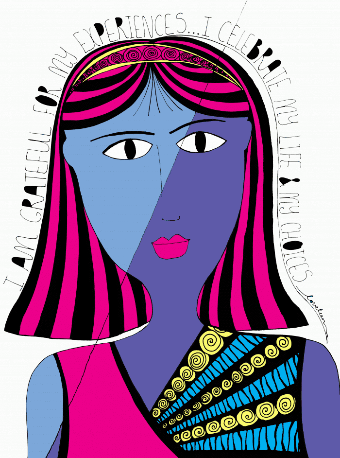 Pink Grateful for Experiences Art Print