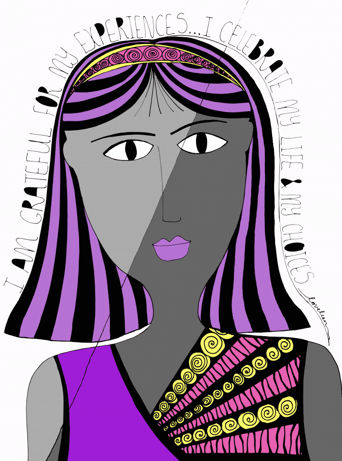 Purple grateful for experiences art print