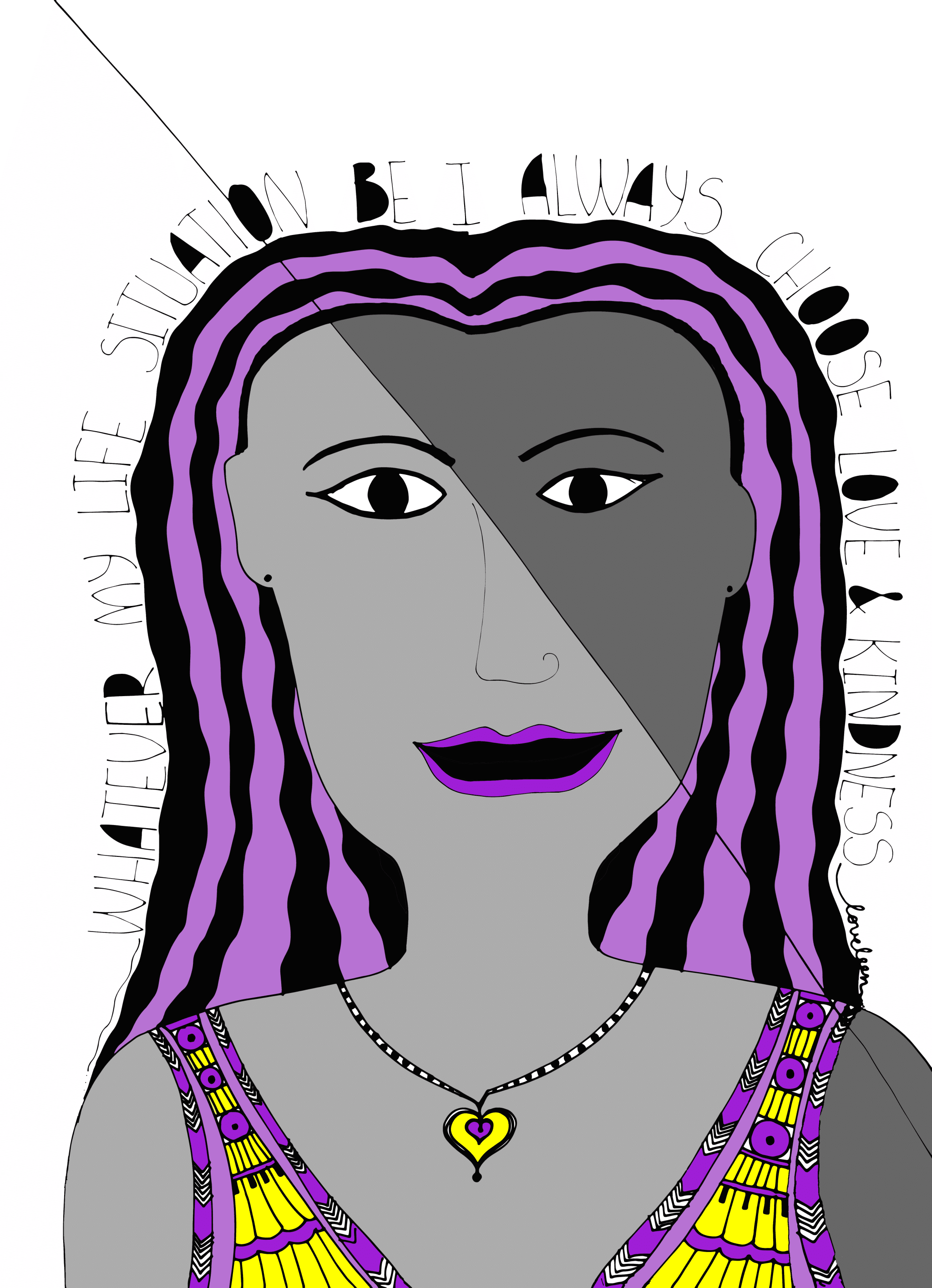 Choose Love and Kindness Art Print: Gainsboro and Gray