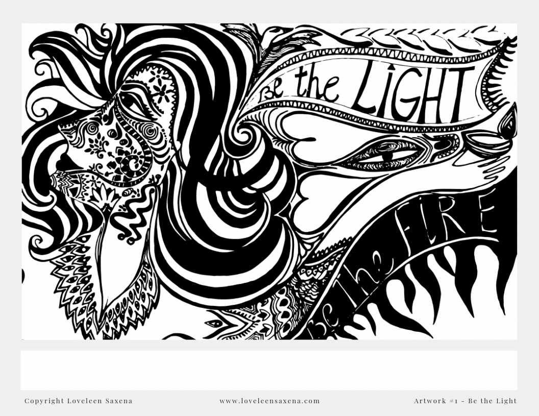 be the light, be the fire coloring page