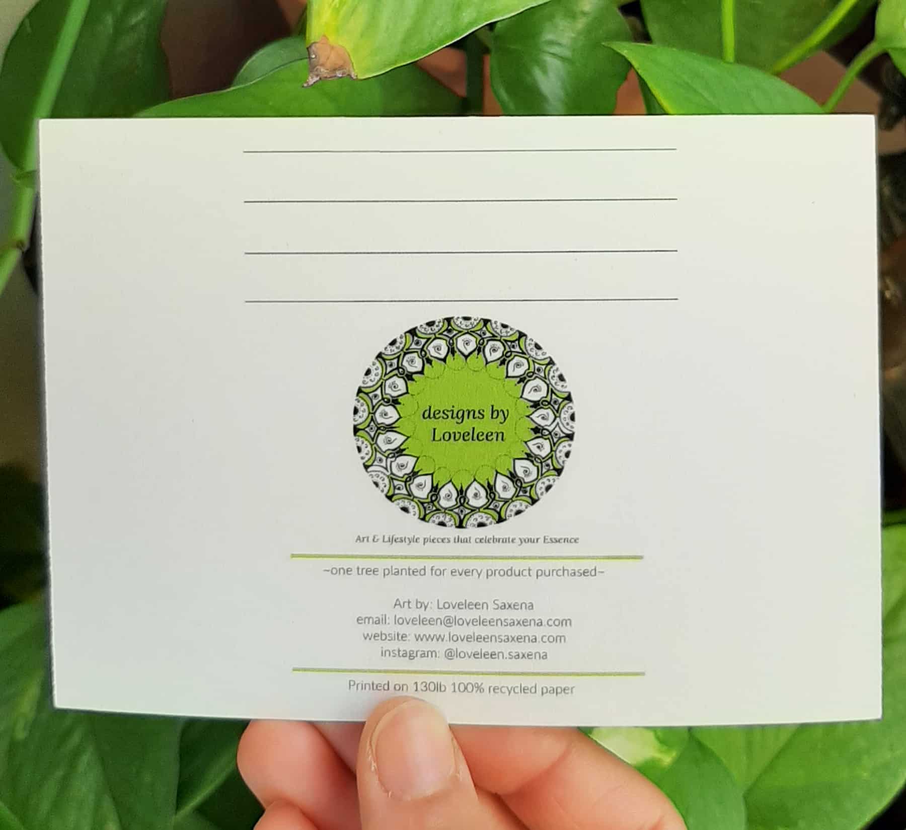 Back of Love notecards