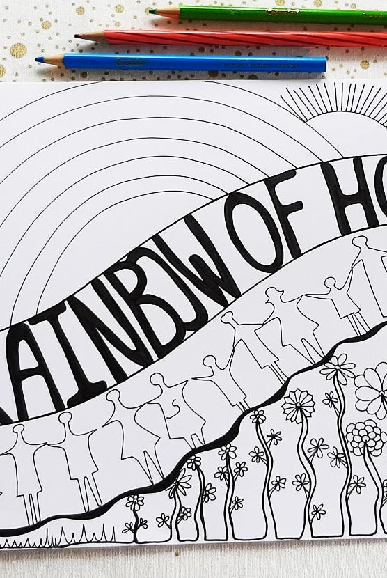 A Rainbow of Hope - Coloring Page