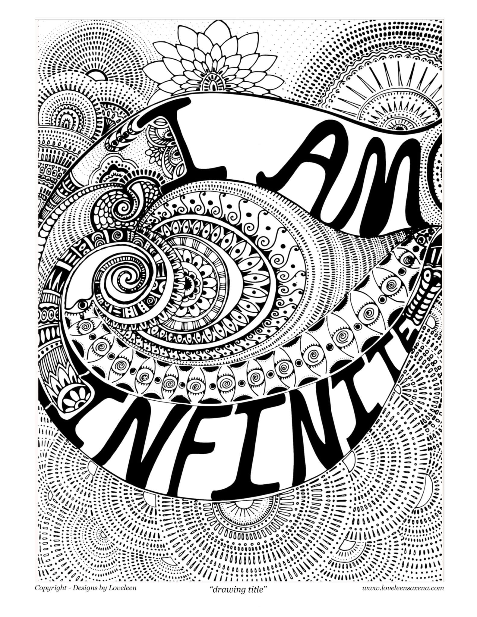 Coloring page - I am infinite