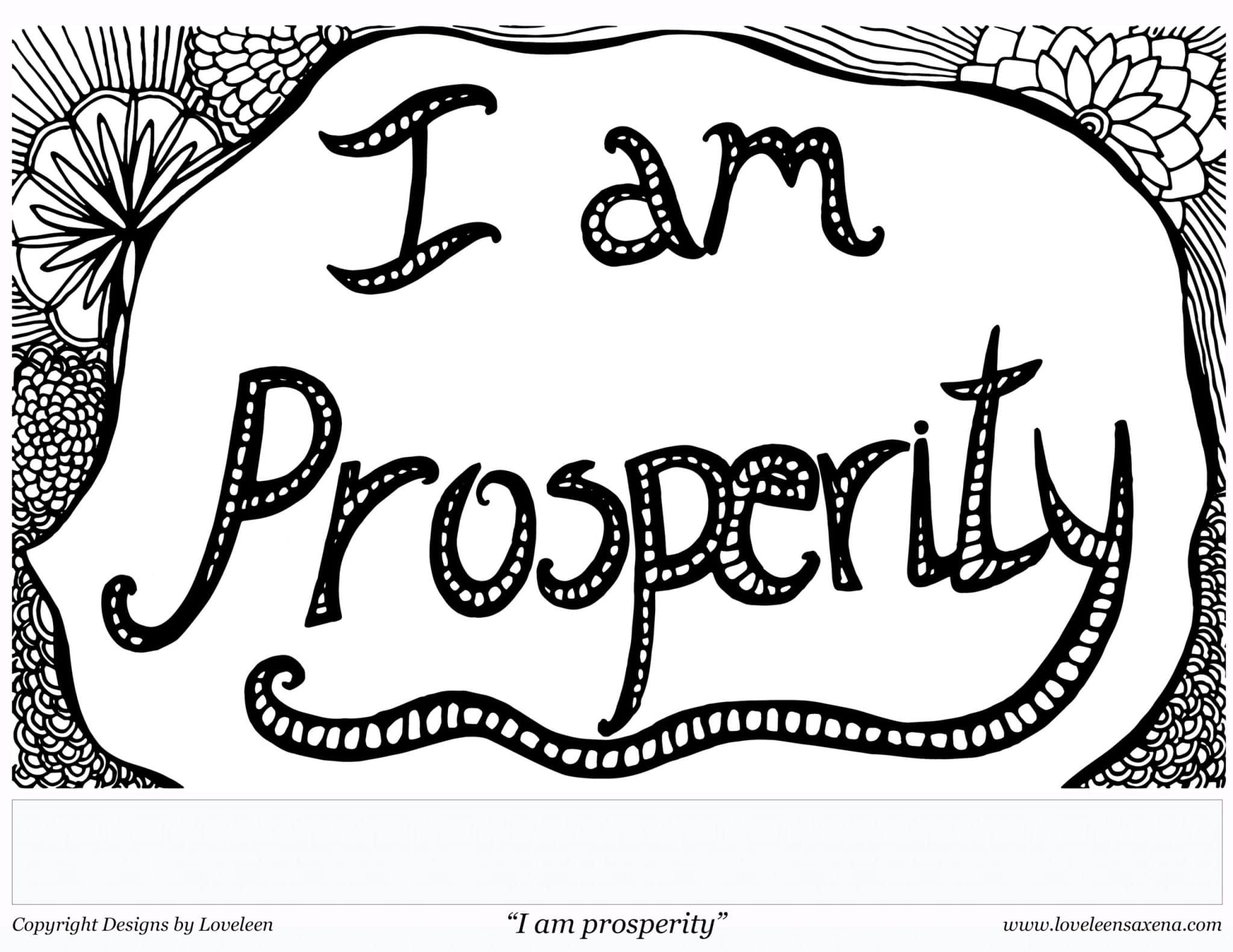 I am prosperity - coloring page