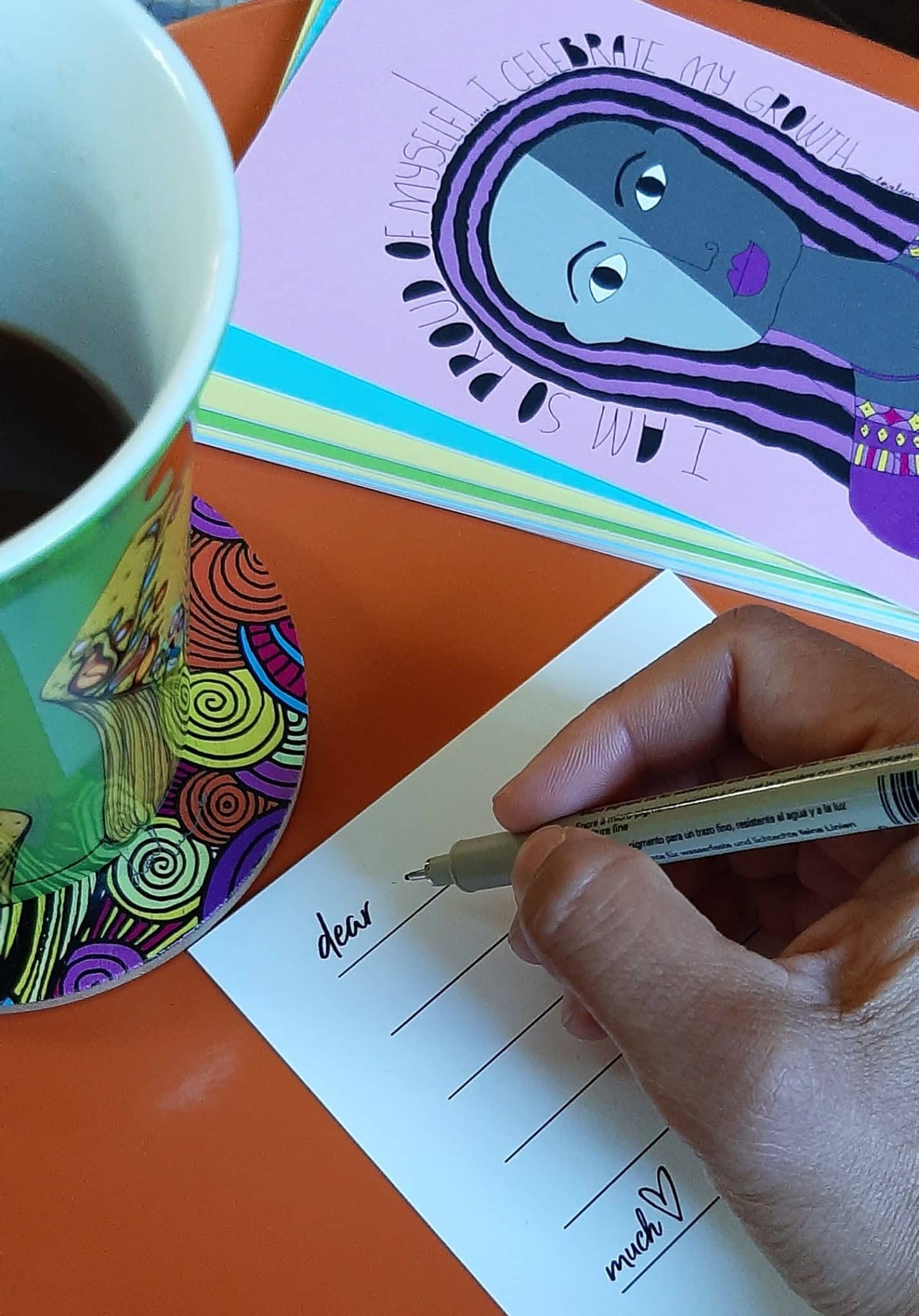 i am perfect art design affirmation cards