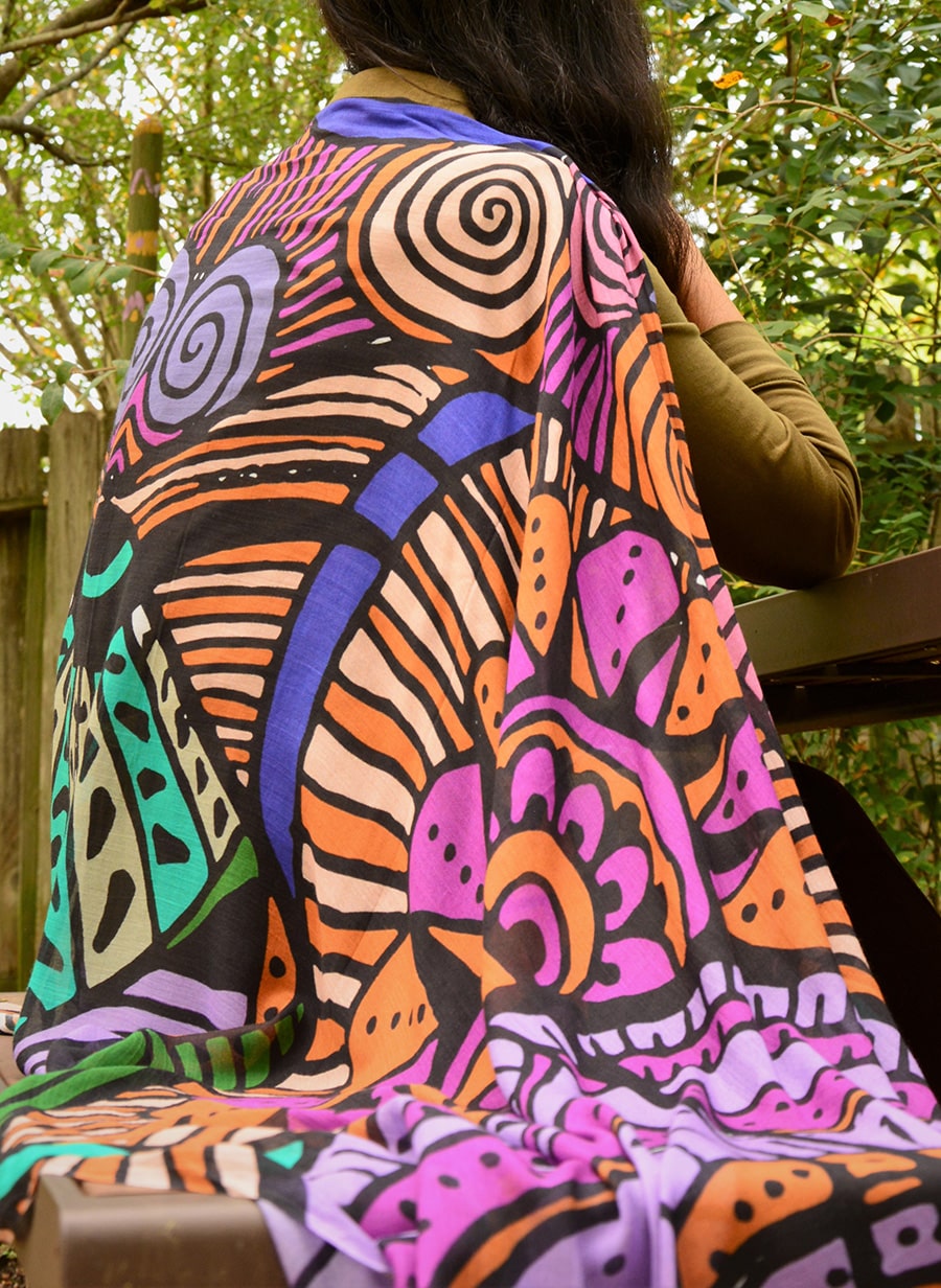 express myself freely modal scarf-rust-green