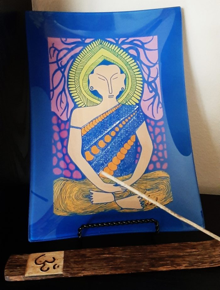 blue buddha food tray