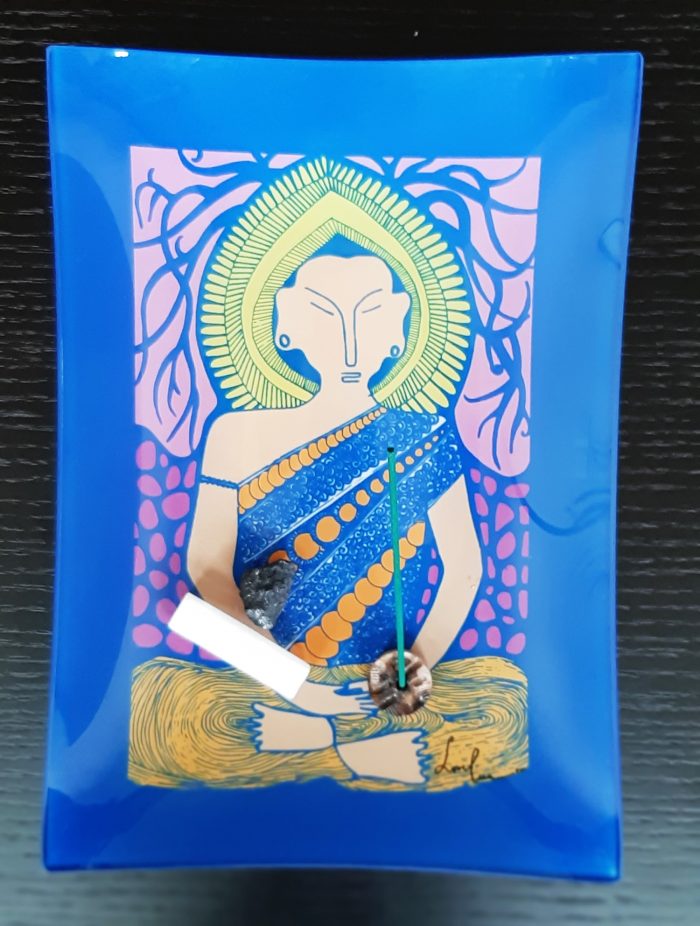 blue buddha tray, medium size