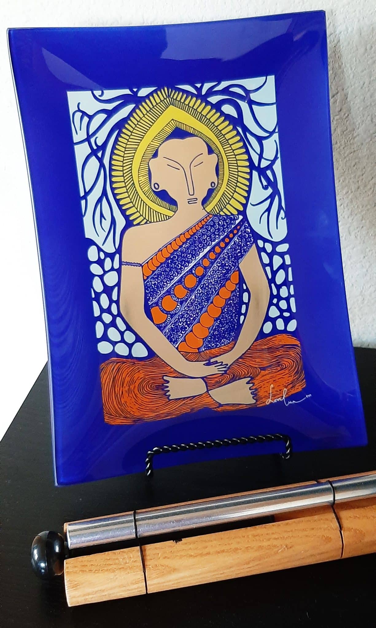 golden buddha blue tray