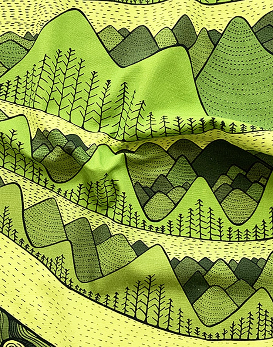 I love nature - sun and mountain tea towel-plain