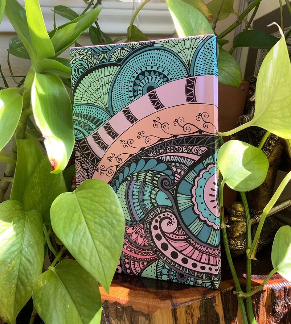 colorful soar high journal with plants