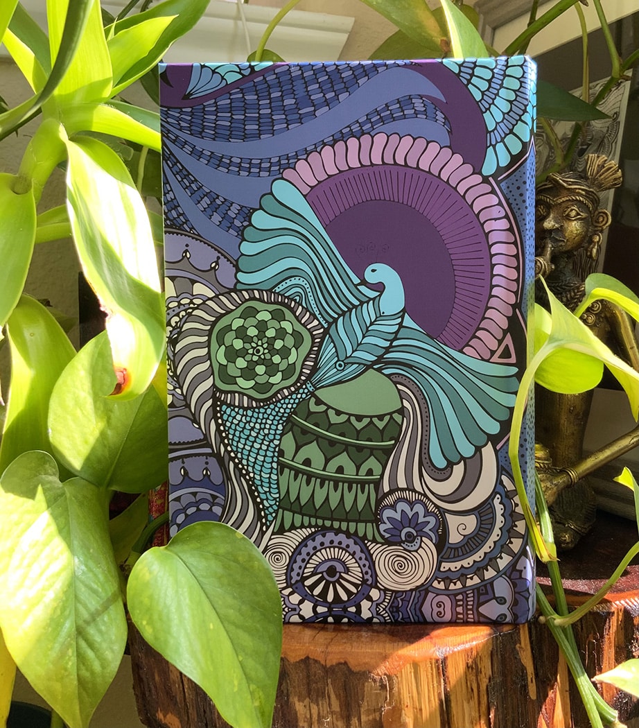 bird soar high journal - sky blue and pink