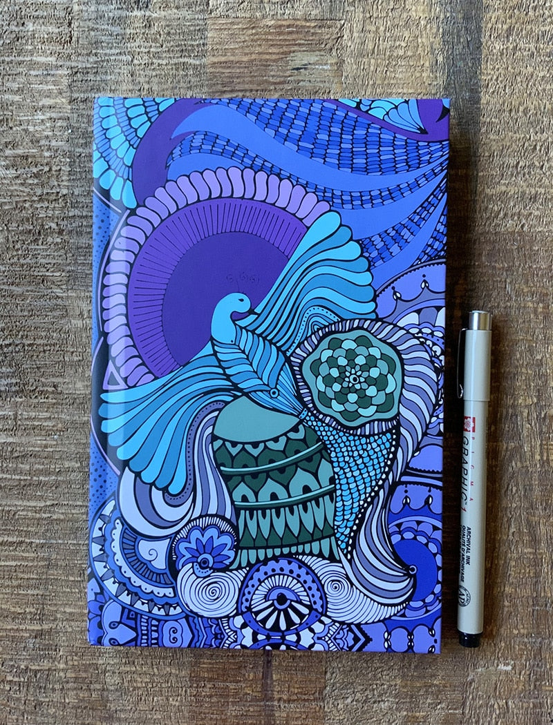 bird soar high journal - sky blue