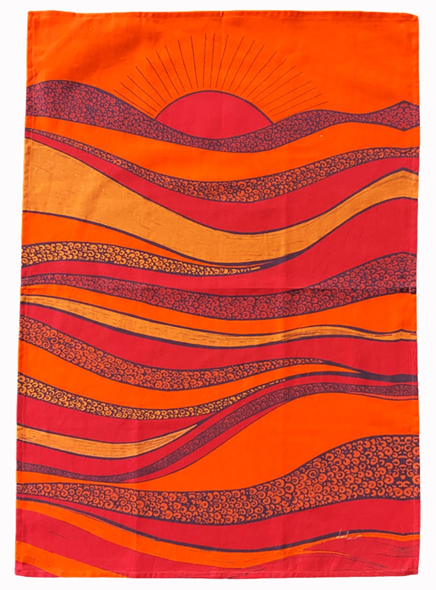 Orange and red tea towel