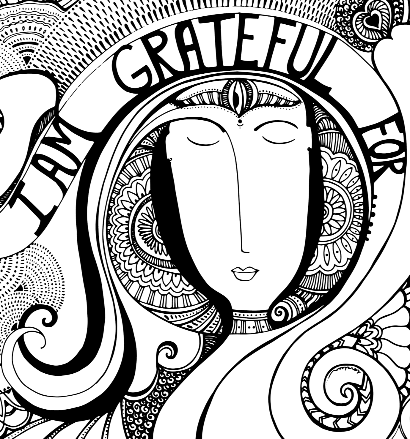 I am grateful coloring page