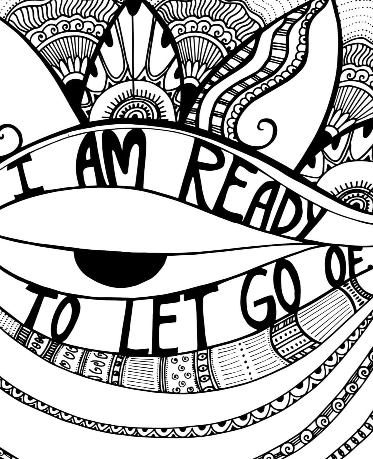I am ready to let go coloring page
