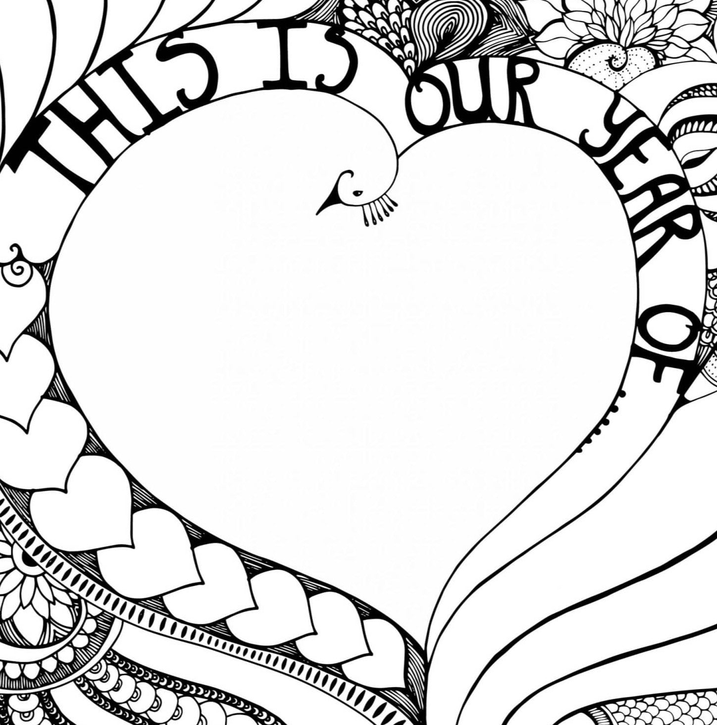 this is our year - heart coloring page
