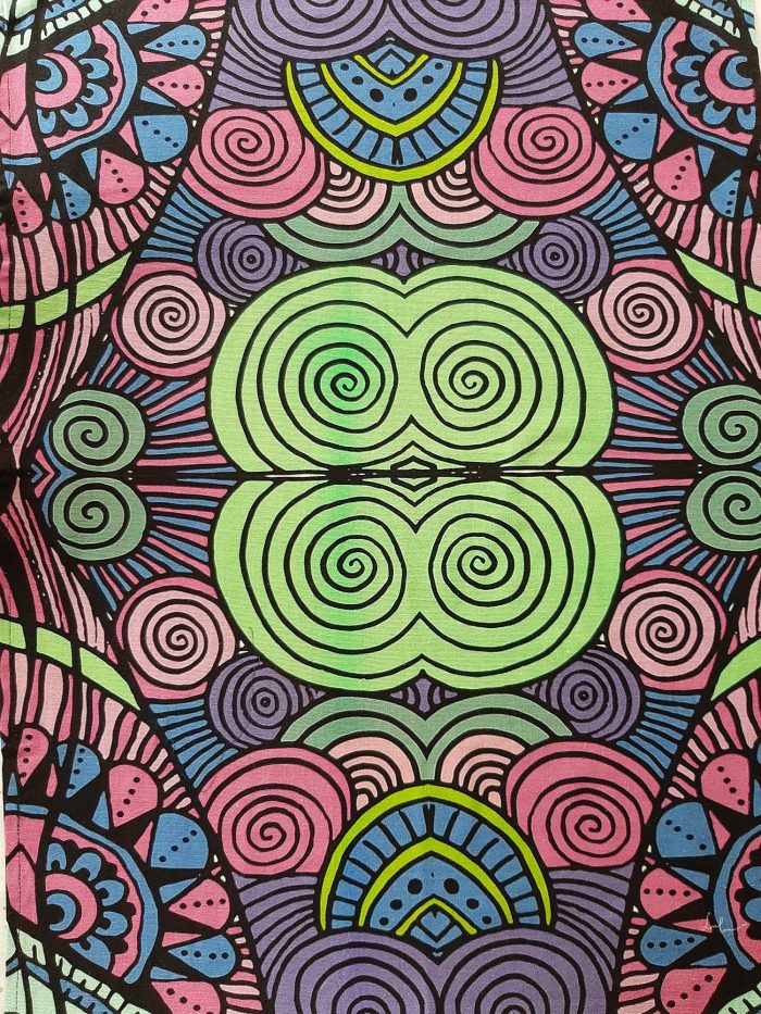 Red and green tea towel: Play fuels me